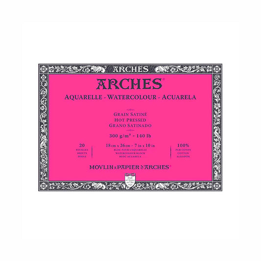 Bloco de Papel para Aquarela Arches TS 300g/m² 18X26cm 20 Folhas