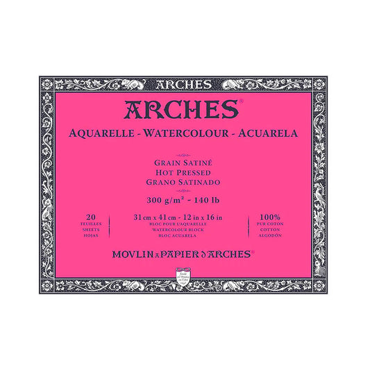 Bloco de Papel para Aquarela Arches TS 300g/m² 31X41cm 20 Folhas