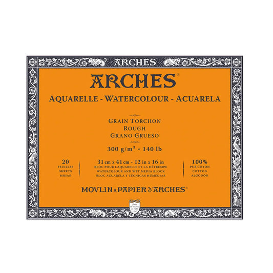 Bloco de Papel para Aquarela Arches TT 300g/m² 31X41cm 20 Folhas