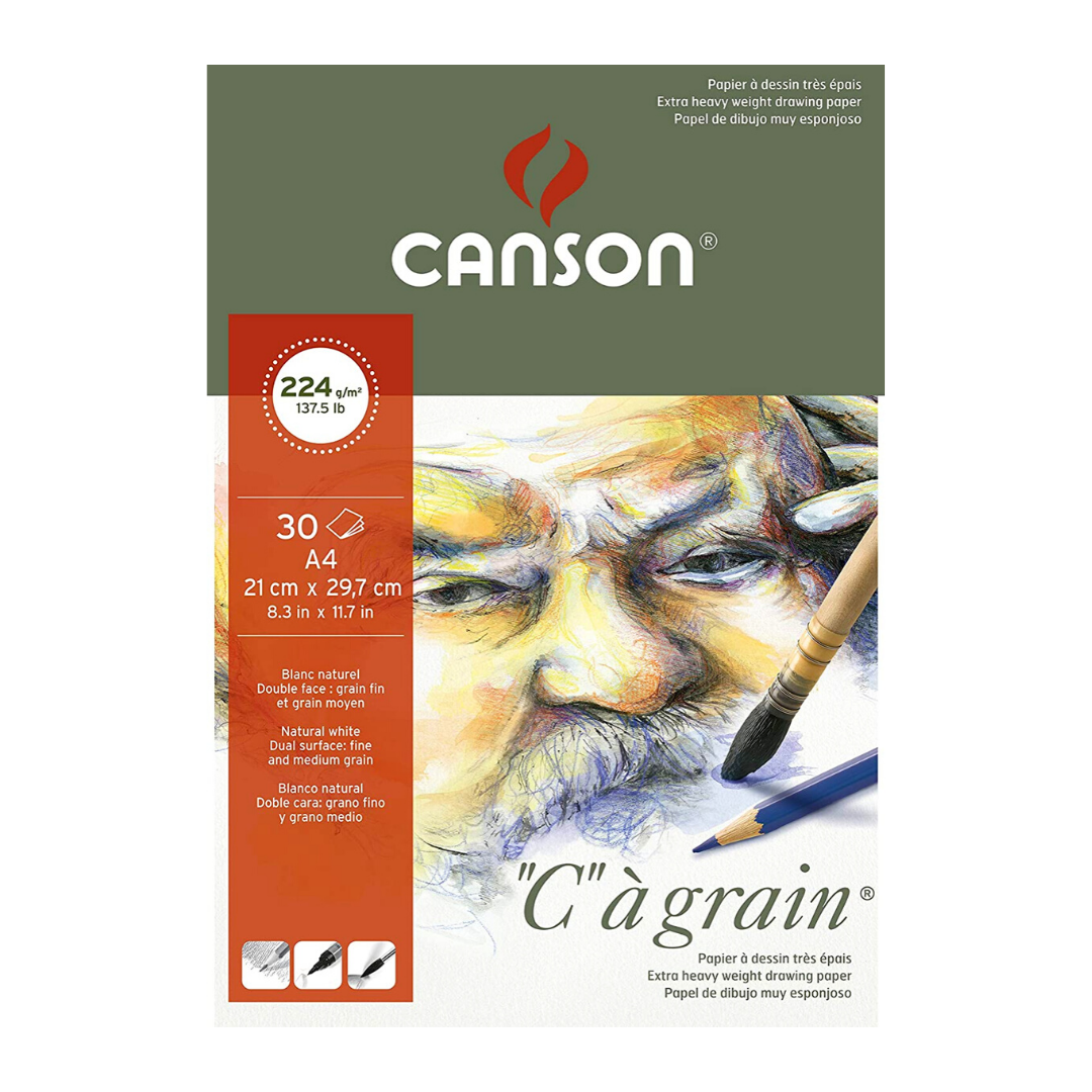 Bloco de Papel C à Grain Canson 224g/m² A4