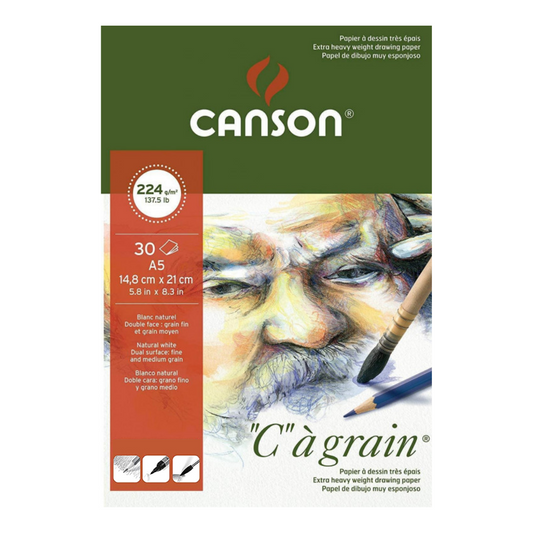 Bloco de Papel C à Grain Canson 224g/m² A5