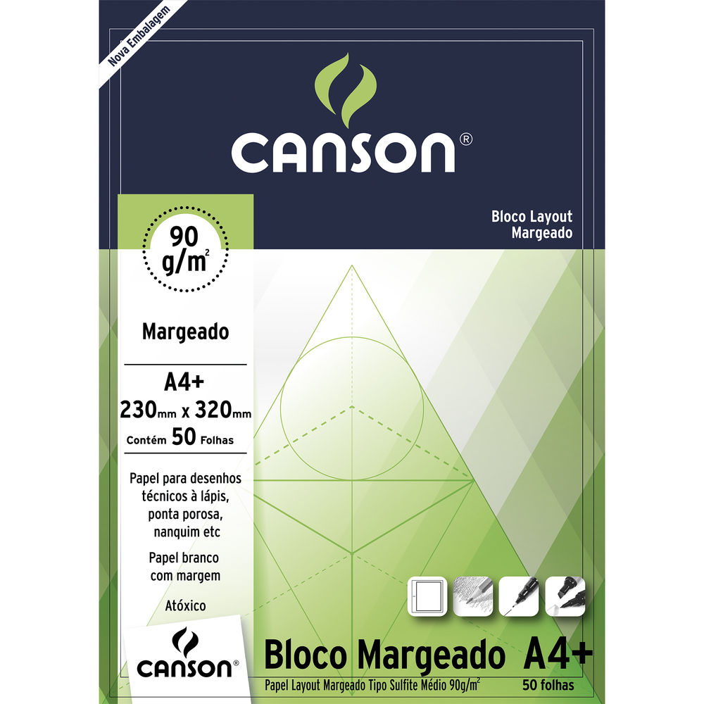 Bloco de Papel Layout Margeado Canson 90g/m² A4