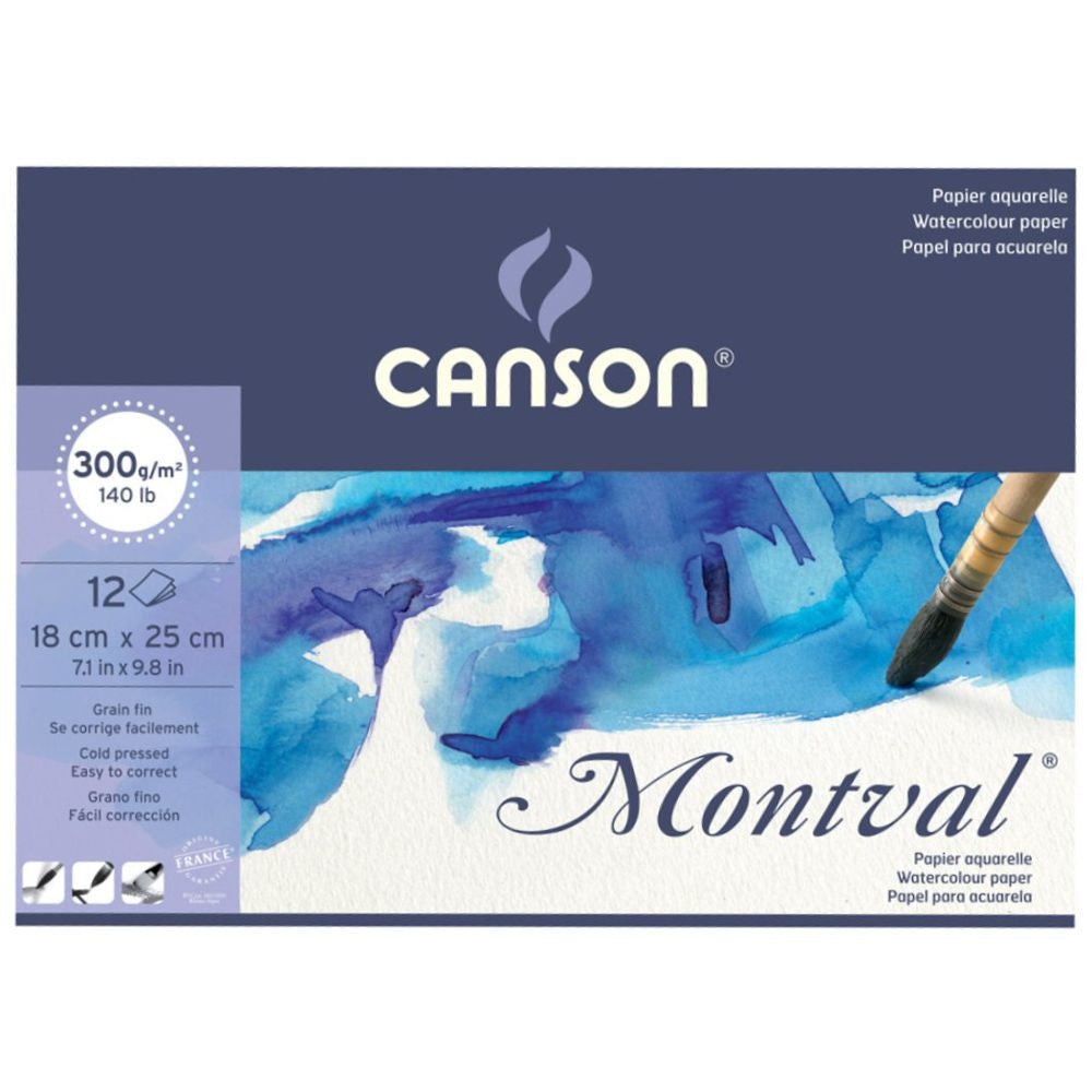 Bloco de Papel Para Aquarela Montval Canson A5+ 300g/m²