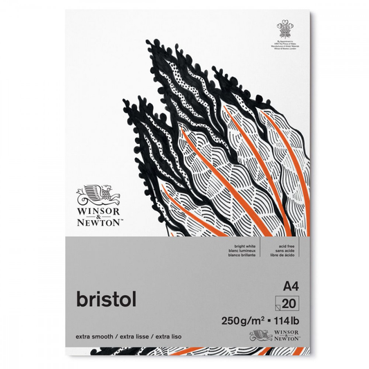 Bloco de Papel Winsor & Newton Bristol 250g A4 20 folhas textura lisa