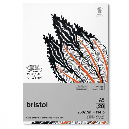 Bloco de Papel Winsor & Newton Bristol 250g A5 20 folhas Textura Lisa