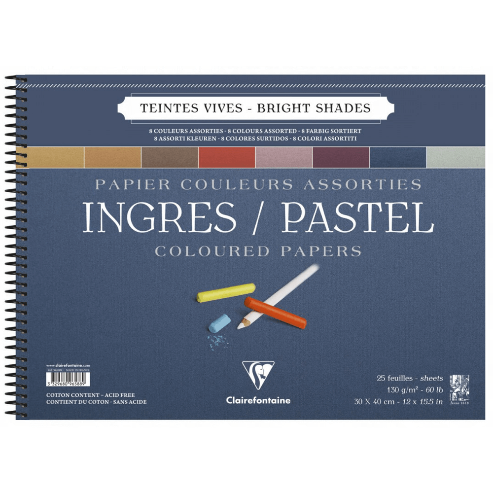 Papel Pastel Surtido Blanco Bloc De Papel Para Pastel Daler-Rowney - Textura Verjurada, Gramaje 160gsm, Tamaño 30.5x22.9cm, 24 Hojas Blancas 12 Ceras De Colores Papel Pastel Surtido Blanco Bloc De Papel Para Pastel Daler-Rowney - Textura Verjurada, Gramaje 160gsm, Tamaño 30.5x22.9cm, 24 Hojas Blancas 12 Ceras De Colores