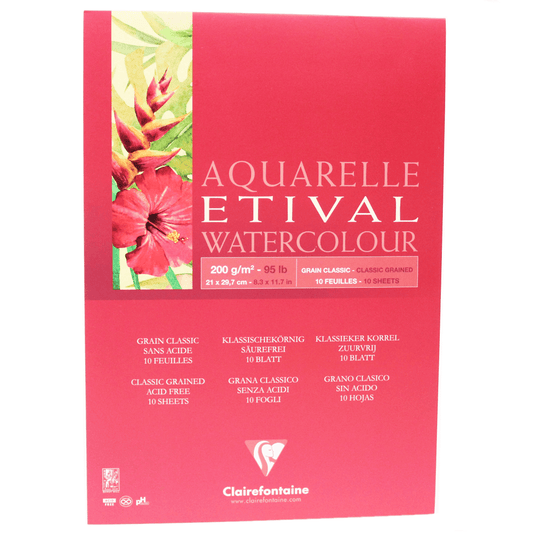 Bloco de Papel Para Aquarela Etival A4 200g Clairefontaine