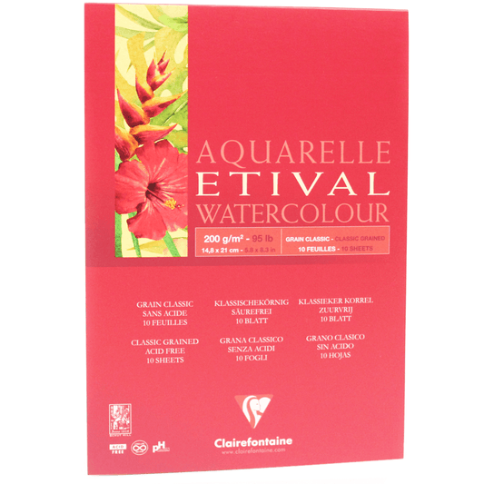 Bloco de Papel Para Aquarela Etival A5 200g Clairefontaine