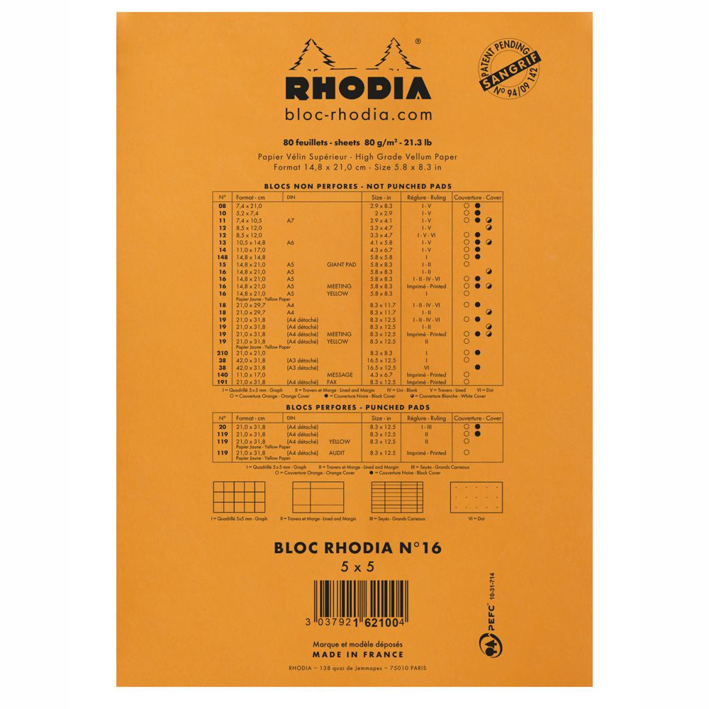 Bloco de Notas Rhodia Ed. Katakana 14,8x21cm N°16