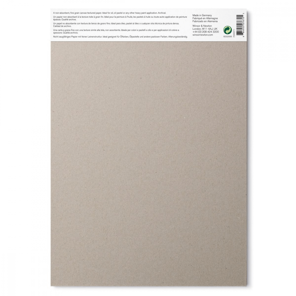 Bloco de papel tinta óleo winsor & newton 230g a4 10 folhas textura de linho