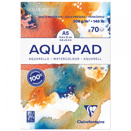 Bloco de Papel Para Aquarela Aquapad A5 300g Clairefontaine