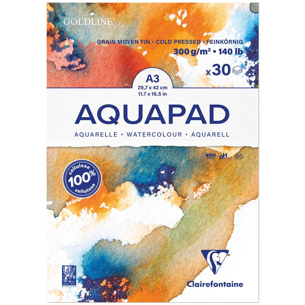 Bloco de Papel Para Aquarela Aquapad A3 300g Clairefontaine