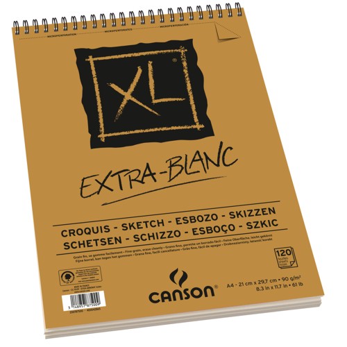 Bloco de Papel Canson XL Extra White 90g/m² A5
