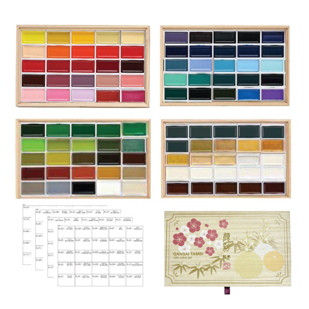 Aquarela Kuretake Gansai Tambi 100 Cores 3° Edição Limitada