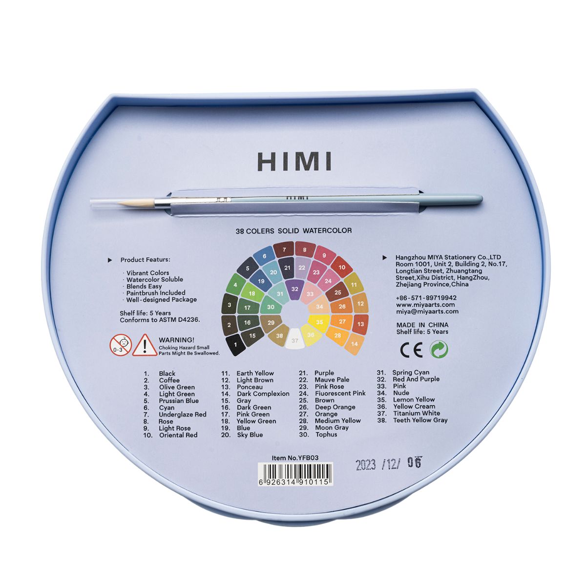 Estojo Aquarela Himi 24 Cores Vibrantes