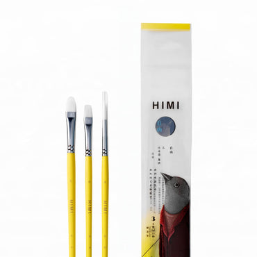 Kit De Pincéis Amarelo Himi Para Guache 3 Unidades