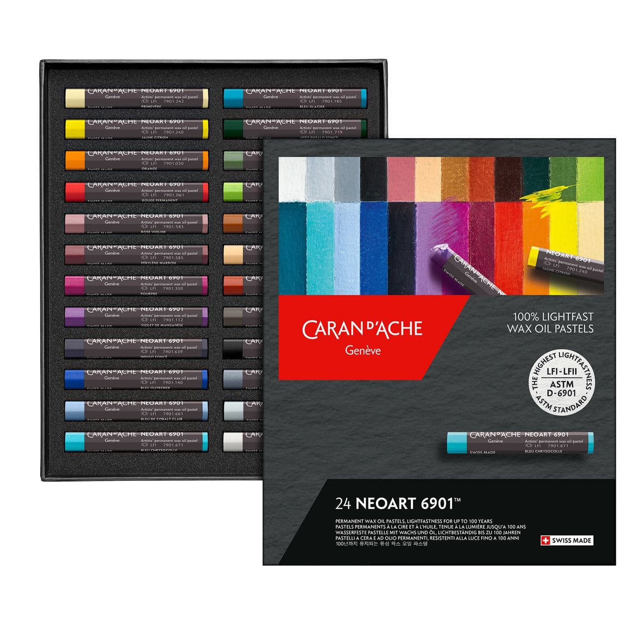 Pastel Neoart Caran d’Ache 6901 24 Cores