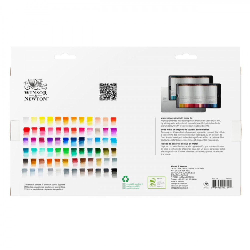 Estojo Lápis Aquarelável Winsor & Newton 72 Cores