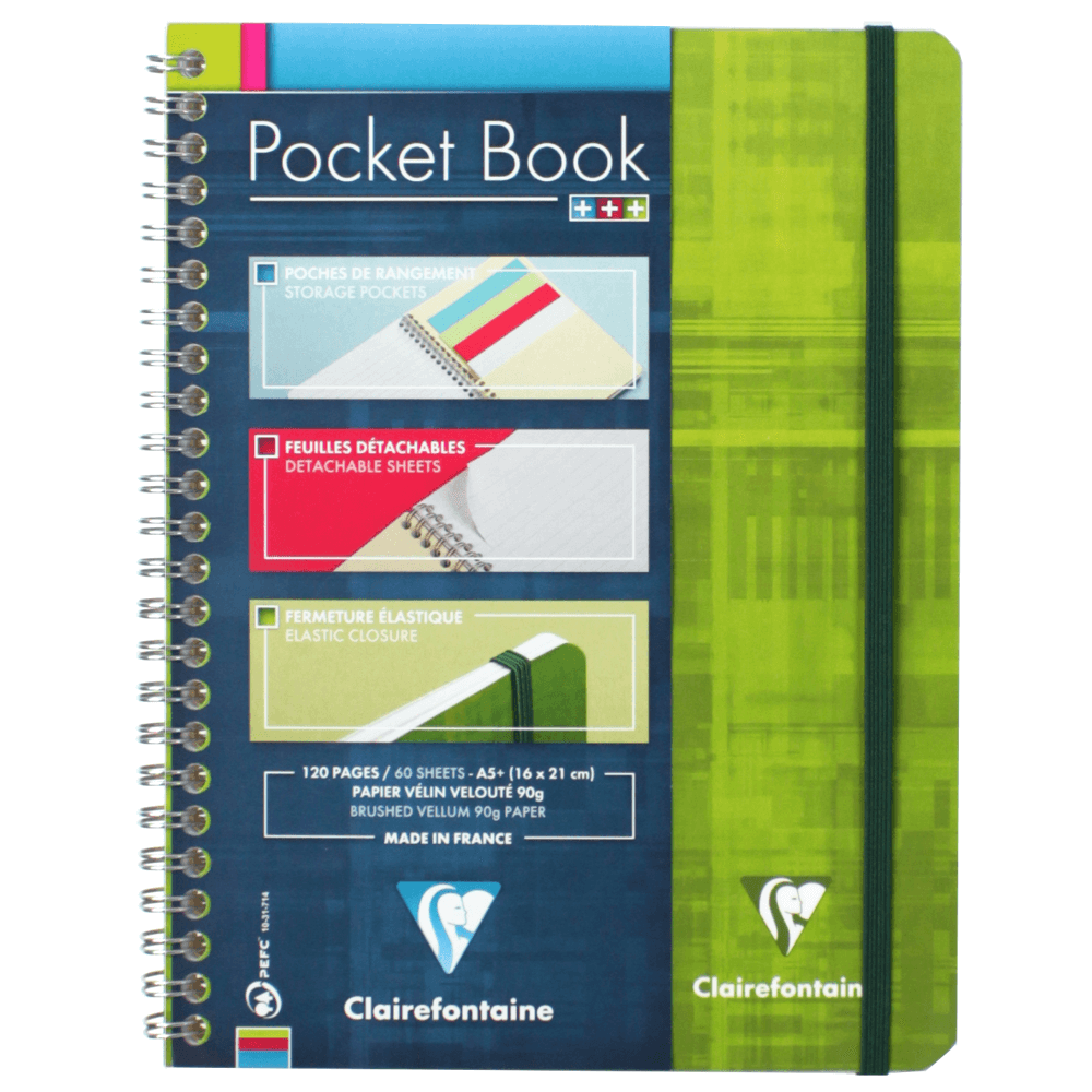 Caderno Pautado Pocket Book Clairefontaine A5+ Verde