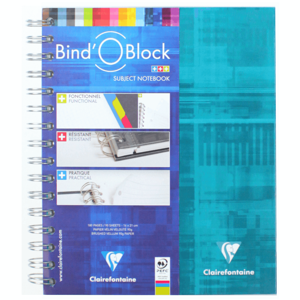 Caderno Quadriculado Bind'O Block Clairefontaine 16x21cm Turquesa