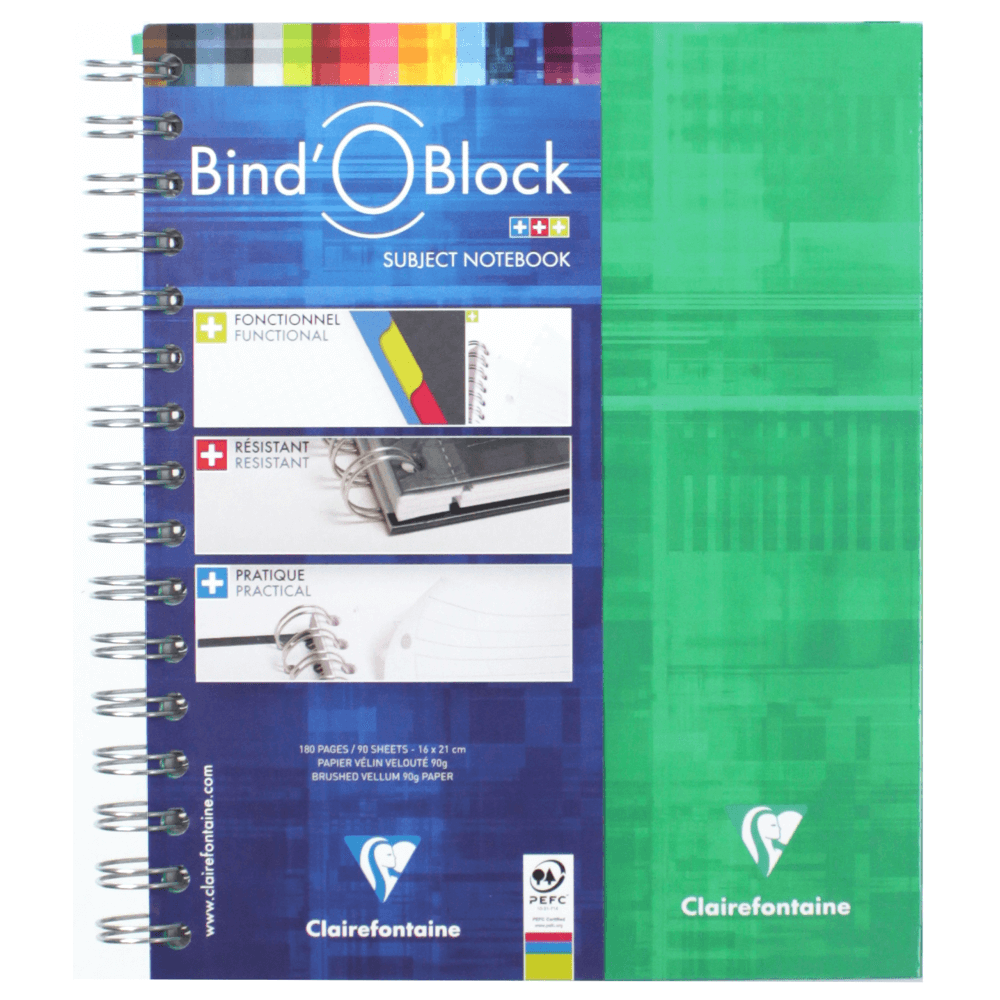 Caderno Quadriculado Bind'O Block Clairefontaine 16x21cm Verde