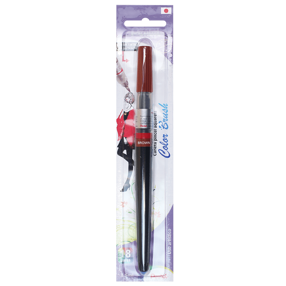 Caneta Pincel Aquarela Color Brush Pentel Brown 106