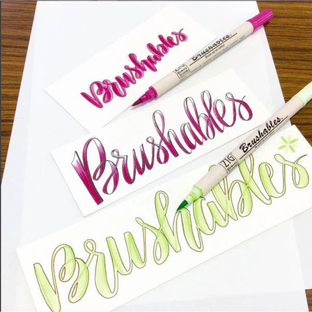 Caneta Brushables Ponta Dupla Kuretake Lunar Lavender