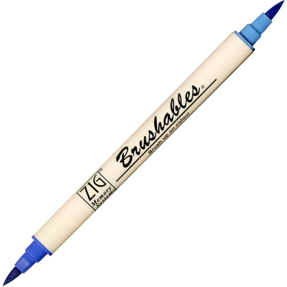 Caneta Brushables Ponta Dupla Kuretake Blue