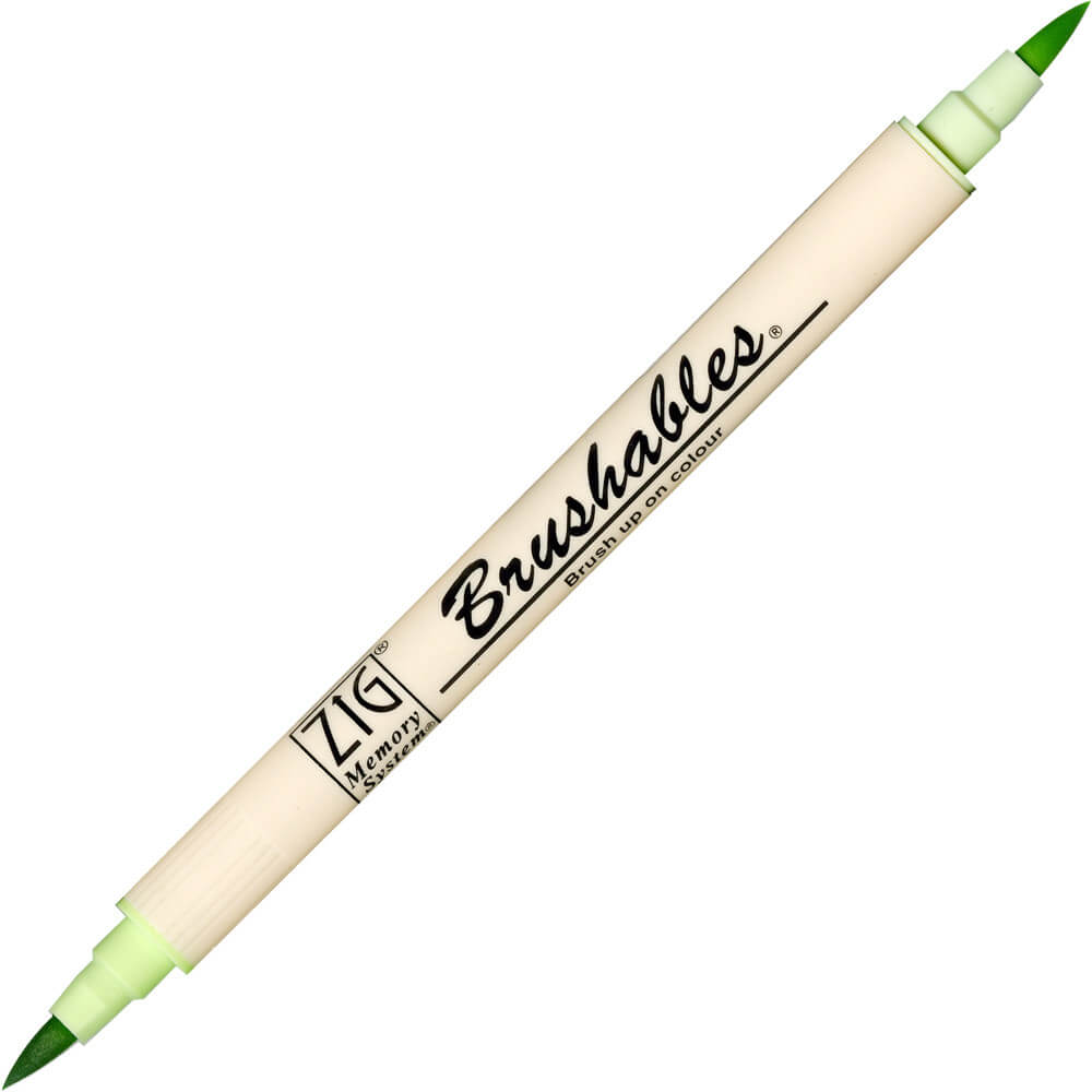 Caneta Brushables Ponta Dupla Kuretake Cool Cucumber