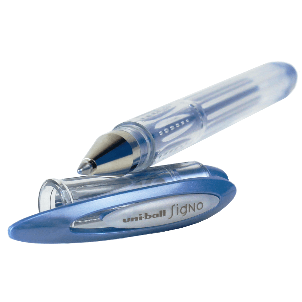 Caneta Gel Metálica Azul Uni Ball Signo Noble Metal