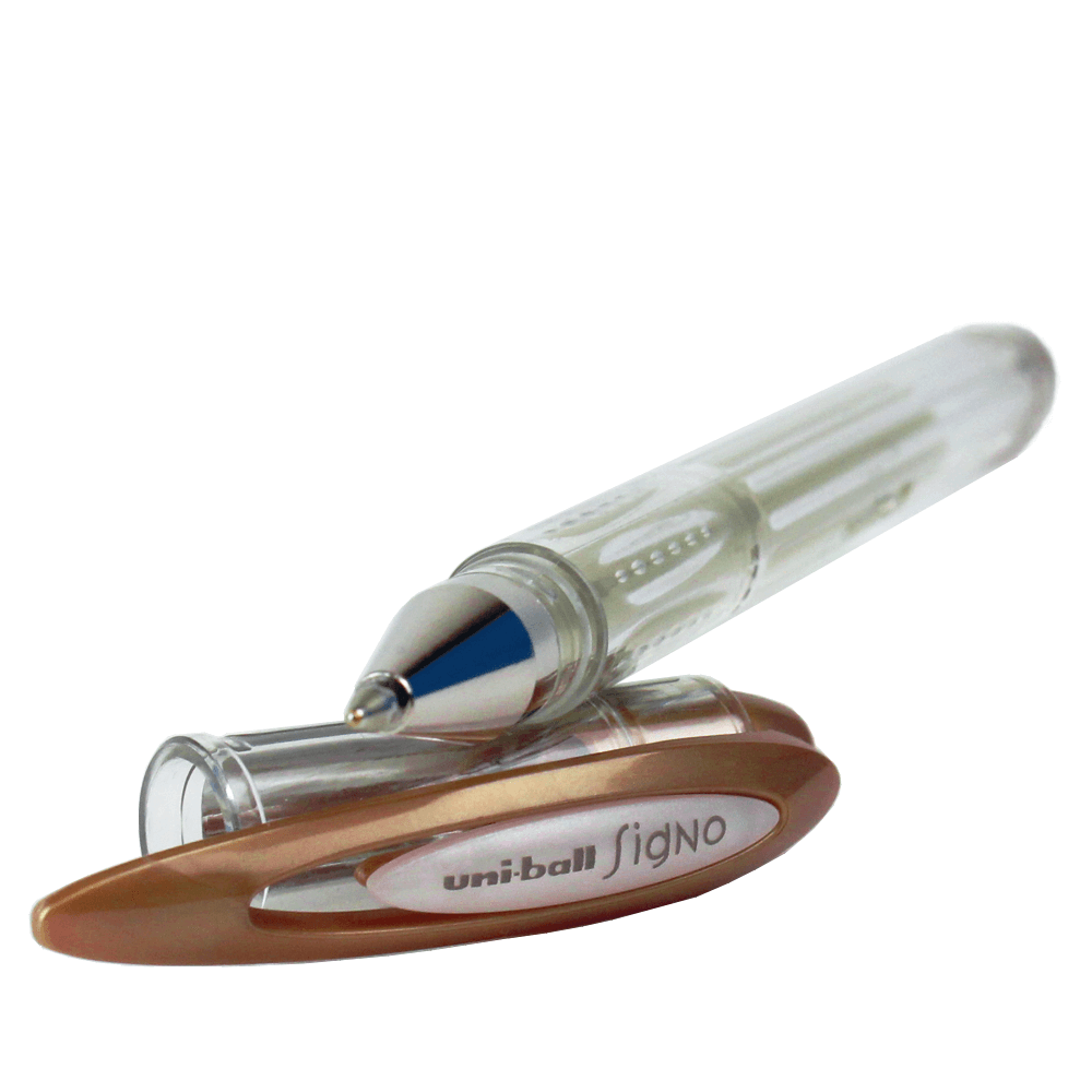 Caneta Gel Metálica Bronze Uni Ball Signo Noble Metal
