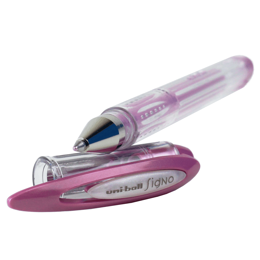 Caneta Gel Metálica Rosa Uni Ball Signo Noble Metal