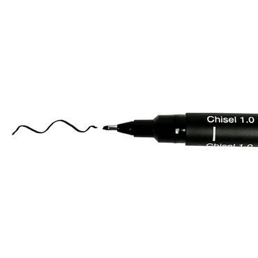 Caneta Nanquim Uni PIN Uni-Ball 1.0 Chanfrada Preto