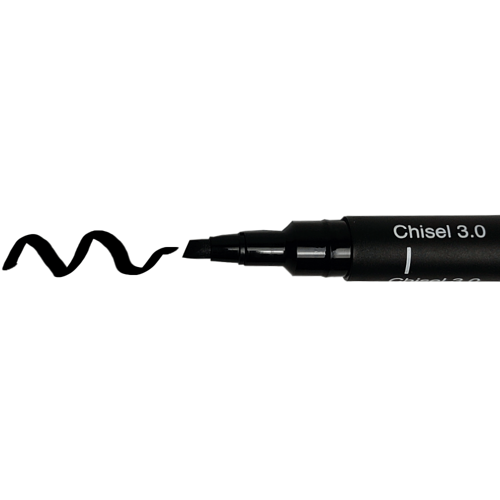 Caneta Nanquim Uni PIN Uni-Ball 3.0 Chanfrada Preto