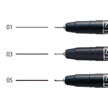 Caneta Nanquim Kuretake Mangaka Black 3 Pontas