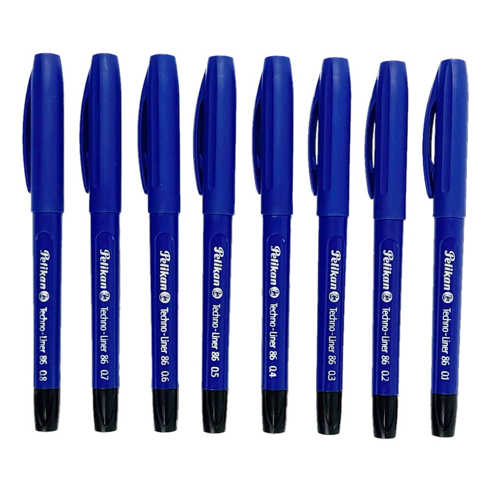 Estojo Caneta Nanquim Descartável Pelikan 08 Canetas