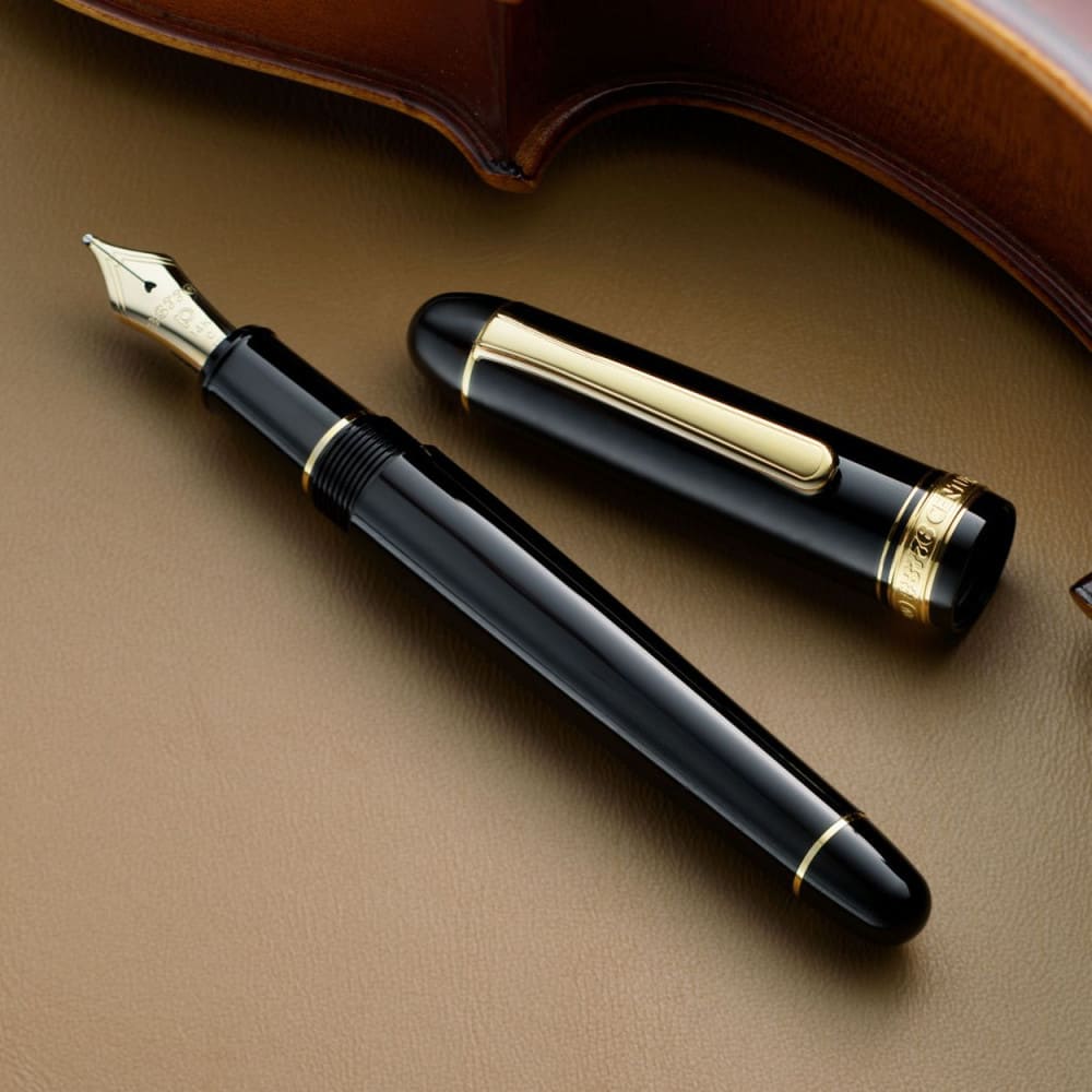 Caneta Tinteiro Platinum Century 3776 Black Pena de Ouro 14K