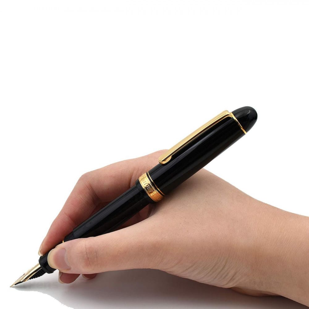 Caneta Tinteiro Platinum Century 3776 Black Pena de Ouro 14K