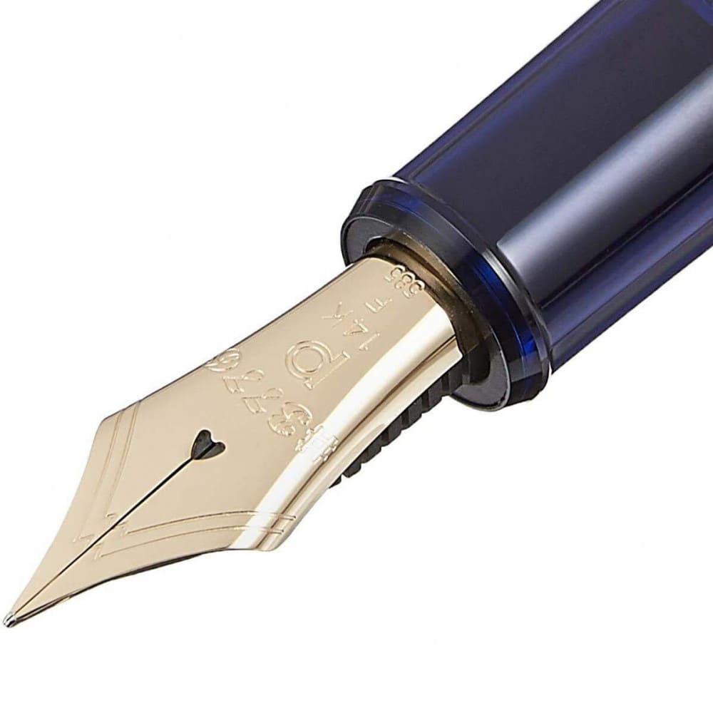 Caneta Tinteiro Platinum Century 3776 Chartres Blue Pena de Ouro 14K