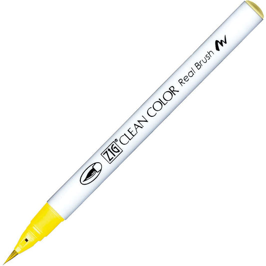Caneta Pincel Kuretake Zig Clean Color Real Brush Mid Yellow 501