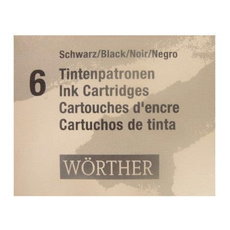 Cartucho de Tinta Preto Para Caneta Tinteiro Worther
