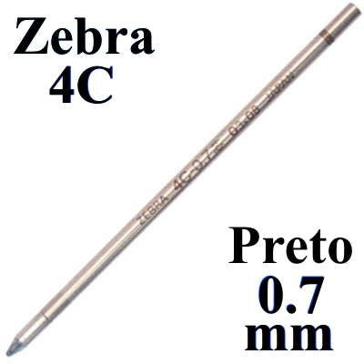 Carga de Caneta Zebra 4C Preto Esferográfica
