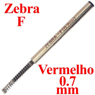 Carga de Caneta Zebra F Vermelho Esferográfica