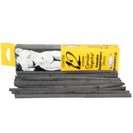 Carvão Vegetal Para Desenho Corfix c/12 Fino