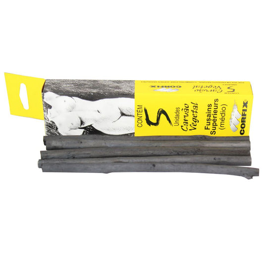 Carvão Vegetal Para Desenho Corfix c/5 Médio