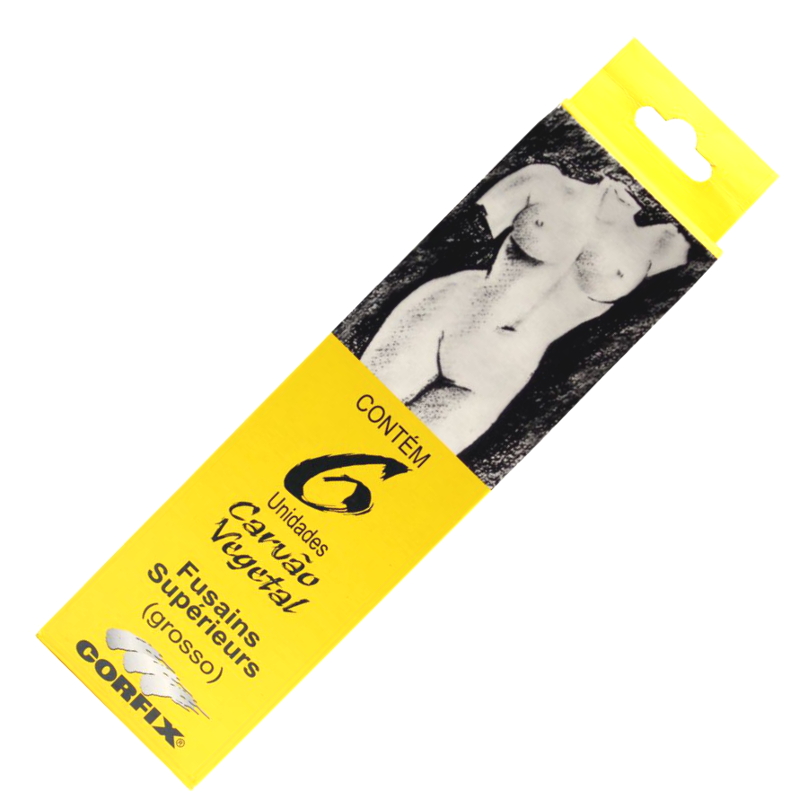 Carvão Vegetal Para Desenho Corfix c/6 Grosso