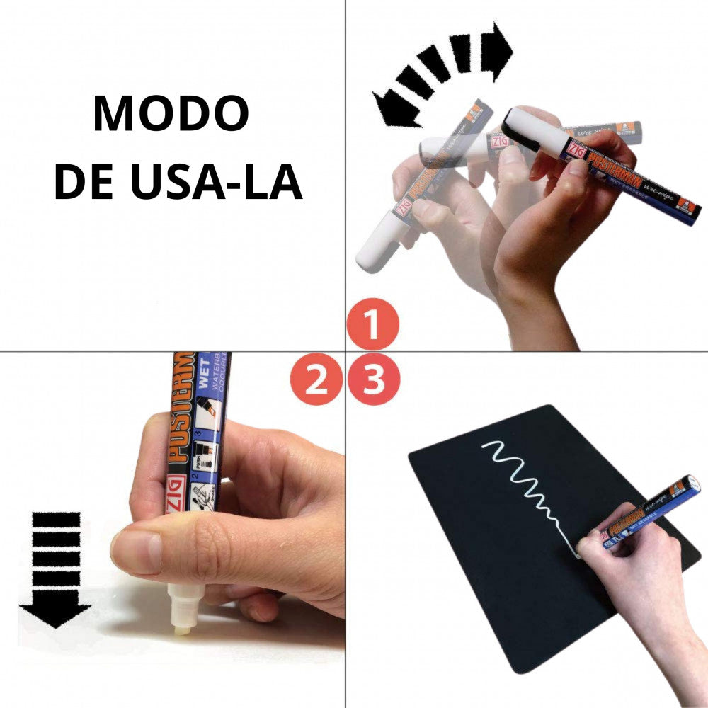 Marcador Zig Posterman PMA-50 Estojo C/4 Cores Básicas
