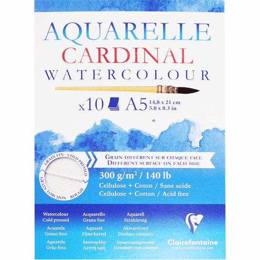 Bloco de Papel Para Aquarela Cardinal A5 300g Clairefontaine