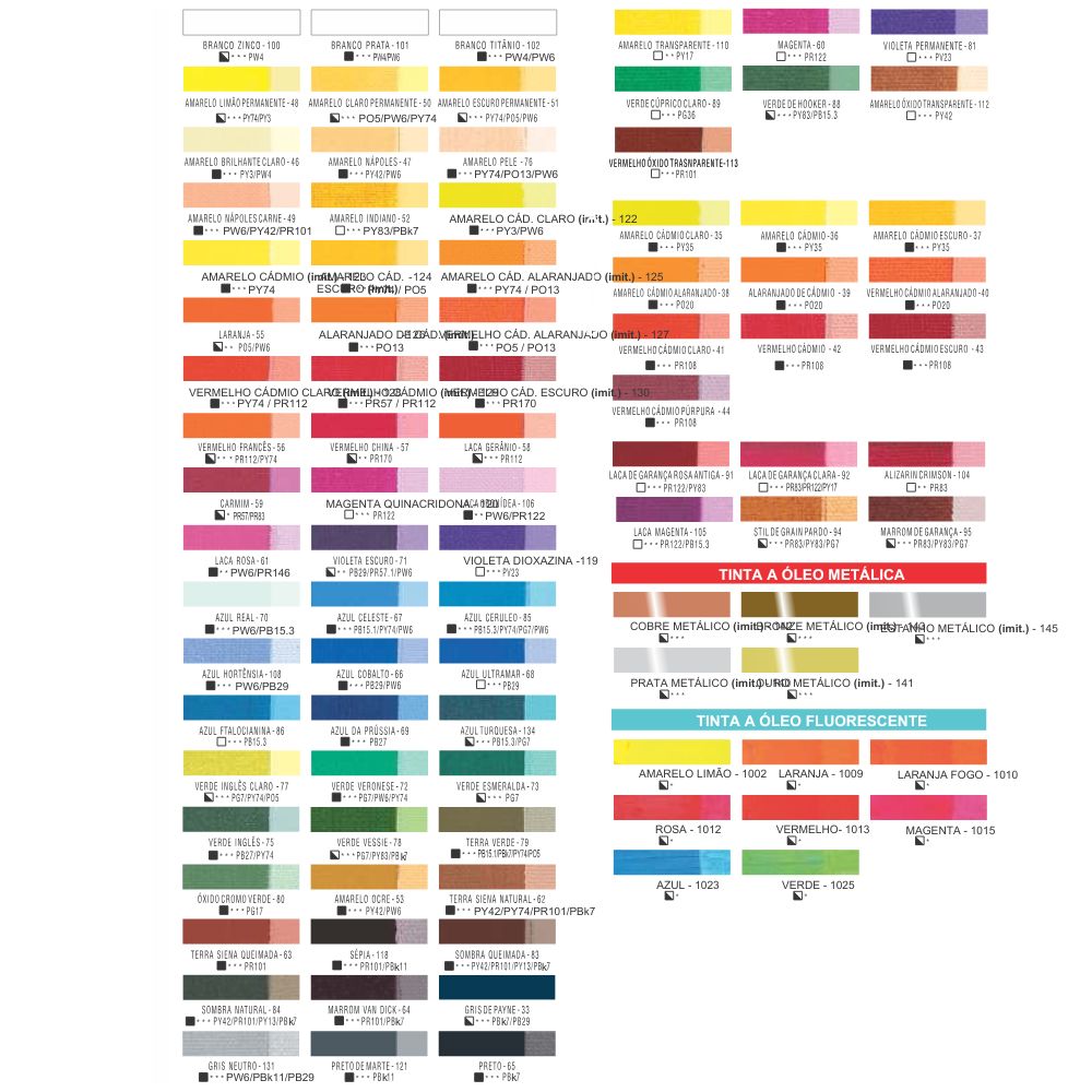 Tinta Óleo Corfix 120ml G2