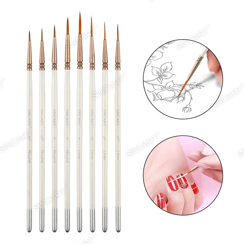 Set de Pincéis Artístico Sinoart Para Detalhes C/8 Unidades B0350